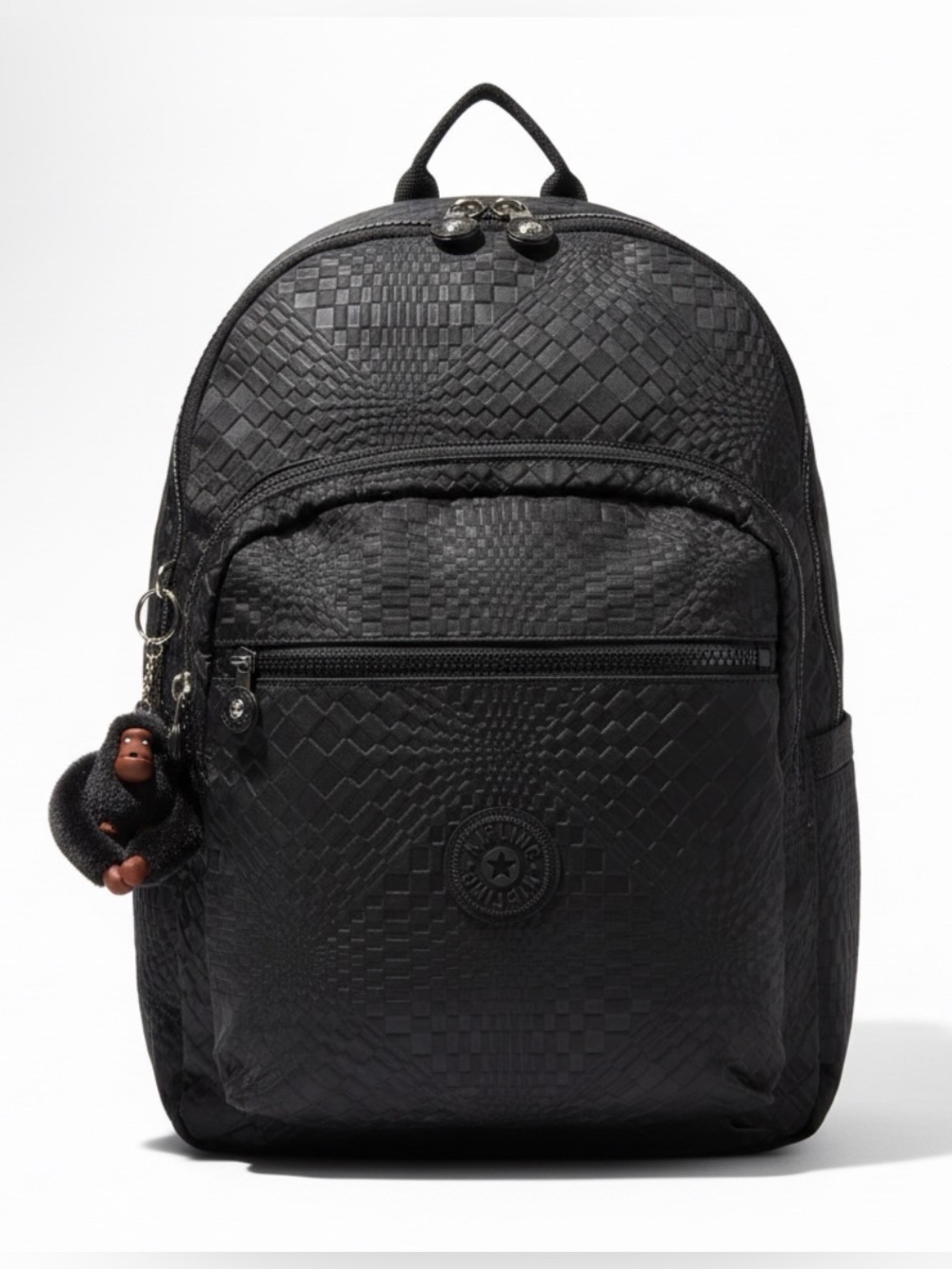 KIPLING School Laptop Backpack Black Dimensional Embossed